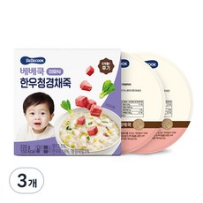 베베쿡 후기 한우청경채죽 실온이유식 2p, 혼합맛(한우/청경채), 220g, 3개 - 베베쿡이유식