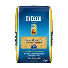 DE CECCO 得科 No.41 斜管麵, 義大利第一品牌，杜蘭小麥粉製成, 250克, 250g, 1包