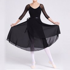 마켓피아 댄스 연습 쉬폰 8부 현대 무용 풀치마
