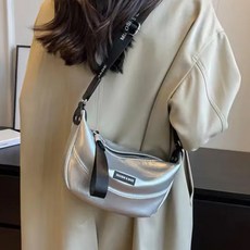 AFAMIC 艾法 新款韓版斜肩柔軟時尚百搭女包, 銀色