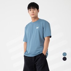 CARET 男款寬鬆版型短袖圖案防曬衣, 灰藍色