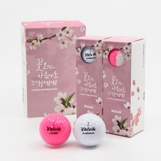 볼빅 꽃에디션 화이트 3구 + 핑크콤비 3구 세트, 1세트, 화이트 + 핑크콤비