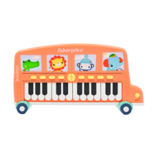 fisher-price 費雪巴士電子琴，多種歌曲及音效，12種動物卡片，安全圓角按鍵，耐磨耐用, 巴士, 1個