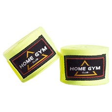三次方 HOME GYM 尼龍拳擊手綁帶 螢光黃 5m 拳擊護具 拳擊繃帶 拳擊手套內襯, 1組