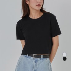 아피나르 크루넥 크롭 반팔 티셔츠