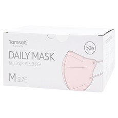 Tamsaa 成人立體口罩, Daily Mask, M Size, 50個, 粉色, 50片, 1盒