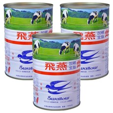 飛燕煉乳 加糖全脂煉乳, 375公克, 無添加防腐劑, 360g, 3罐