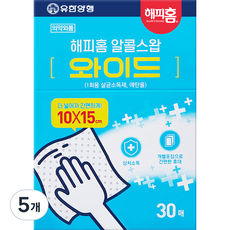 해피홈 알콜스왑 와이드, 30개입, 5개