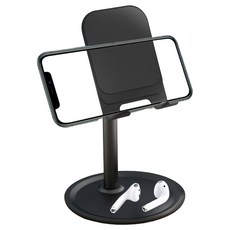 원브 탁상용 스마트폰 태블릿 거치대, 메탈블랙, 1개
