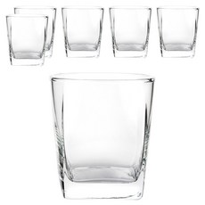 佩拉達 方形威士忌杯 89x86mm 透明色 295ml 6個, 89 x 86mm