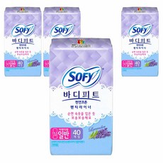 바디피트 코튼 팬티라이너 라벤더향, 일반, 40개입, 4개