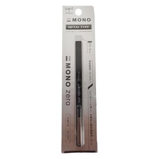 Tombow 蜻蜓牌 MONO Zero 細字製圖橡皮擦, 2.5 x 5 毫米, 筆型橡皮擦, 金屬黑, 1個