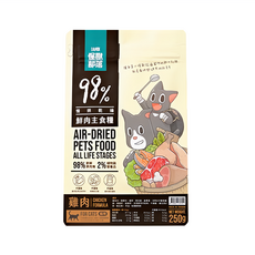 LitoMON 怪獸部落 全齡貓 98%鮮肉主食乾糧, 雞肉, 250g, 1包