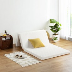 Sleeplace 4層可折疊式記憶海綿床墊 5cm, 白色的