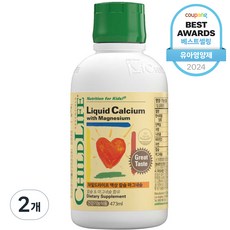 차일드라이프 액상 칼슘 마그네슘 오렌지맛, 473ml, 2개