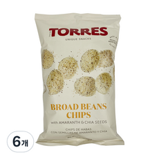 토레스 잠두콩 아마란스 치아씨드 스낵, 70g, 6개