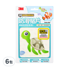 3M 防滑貼片 海洋生物 6片, 6包, 款式隨機