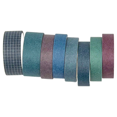 Songdao 和紙膠帶8卷組，10mm 6卷，15mm 2卷, 藏藍, 1組