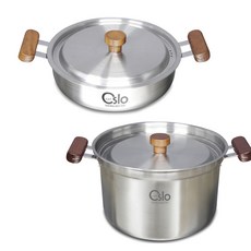 오슬로 통3중 전골냄비 24cm + 곰솥냄비 24cm 세트, 혼합색상, 전골냄비 24cm + 곰솥냄비 24cm