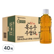 광동옥수수수염차 그린 무라벨, 330ml, 40개