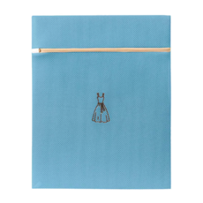 刺繡洗衣袋, Set 3個, 藍色, 1組