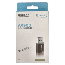 TOTOLINK AX900 Wi-Fi 6 USB 迷你無線網卡, 支援Windows 10/11, 1個
