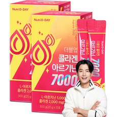 뉴트리디데이 더블업 콜라겐 초고함량 아르기닌 7000 15포 300g 2개