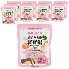 Chila 兒食樂 栗子黃金雞 寶寶常溫粥, 150g, 嚴選台灣食材, 添加超級食物紅藜麥, 適合6個月以上寶寶, 10包