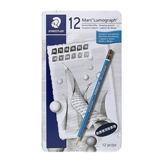 STAEDTLER 施德樓 Mars Lumograph 頂級藍桿繪圖鉛筆 12支裝, 1組
