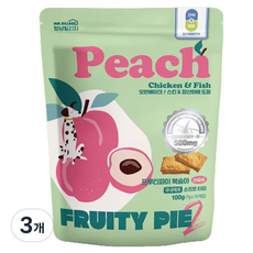 멍냥빌리지 강아지 프루티파이 영양 쿠키, 100g, 3개, 복숭아