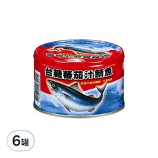 台糖 蕃茄汁鯖魚紅罐, 保證不添加防腐劑, 220g, 6罐