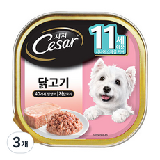 시저 반려견 주식캔 시니어 11세 이상 닭고기, 닭, 100g, 3개