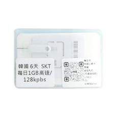 ESIMMOSS 韓國 SKT，6天，每日1GB高速/128kpbs, 每天1GB高速/128kpbs 之後限速不限量, 1張