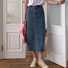 롱치마
 아피나르 여성용 릴렉스핏 풀스판 롱 데님 스커트