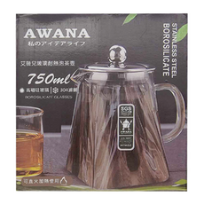 AWANA 玻璃耐熱泡茶壺, 750ml, 混色, 1個