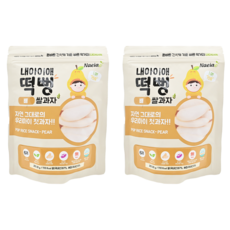 Naeiae 嬰幼兒片狀米餅, 無添加, 水梨口味, 30g, 梨子, 2包