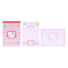 sun-star Hello Kitty 50週年迷你便條紙, PET塑膠紙, 兩種內頁樣式各50頁, 共100頁, 花系風格, 100頁, 1個