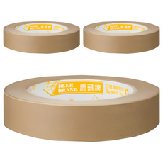 DEER BRAND 鹿頭牌 高黏可書寫牛皮紙膠帶 KT04 24mm x 40m, 牛皮色, 3捲