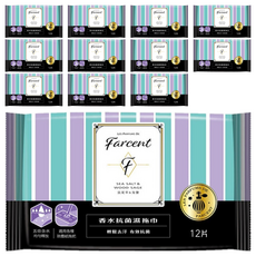 farcent 花仙子 驅塵氏 香水抗菌濕拖巾 鼠尾草與海鹽 12張, 12包