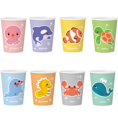easy& 海洋動物紙杯紙杯 184ml*100入組, 1套