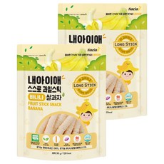 내아이애 유기농 스스로 과일 롱스틱 바나나, 30g, 2개