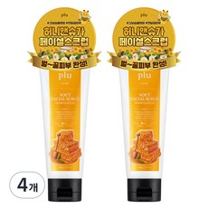 플루 소프트 페이셜 스크럽 허니 앤 슈가, 100g, 4개