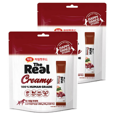 하림더리얼 강아지 크리미 소고기 앤 닭가슴살 파우치 10g x 25p, 소고기 + 닭고기 혼합맛, 2개