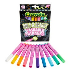 CRAYOLA 星光炫彩可水洗粗頭彩色筆 10色, 1組