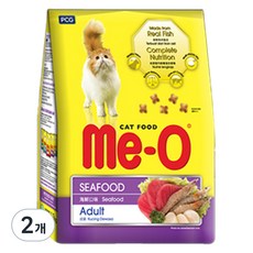 뉴-MeO 시푸드 고양이 건식사료, 씨푸드, 1kg, 2개