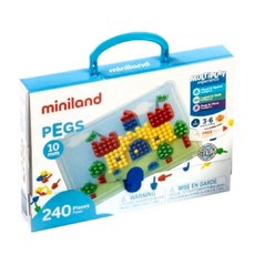 miniland 1CM小拼豆幼童學習組, 240顆 附透明板/圖卡, 1組