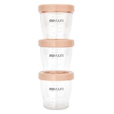 모윰 트라이탄 이유식 용기, 테라코타, 3개, 180ml