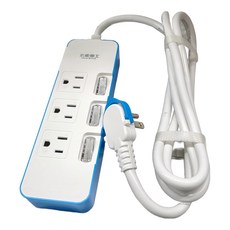 太星電工 一發連動彩色四開三插電腦線, 雙重功能開關, 過載保護, 節能開關, 防火材質, 1.8m, 1個