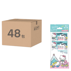 Hello Kitty 凱蒂貓 濕式衛生紙 超迷你隨身包 7抽x8包 玫瑰清香, 48包, 1袋