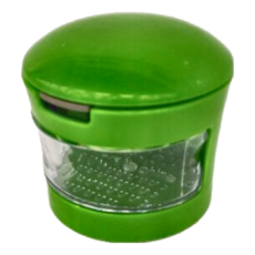 多功能搗蒜泥器，圓盒外型設計，兩種刀片, 綠色, 1個